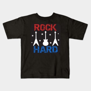 Rock Hard - Red, White and Blue Kids T-Shirt